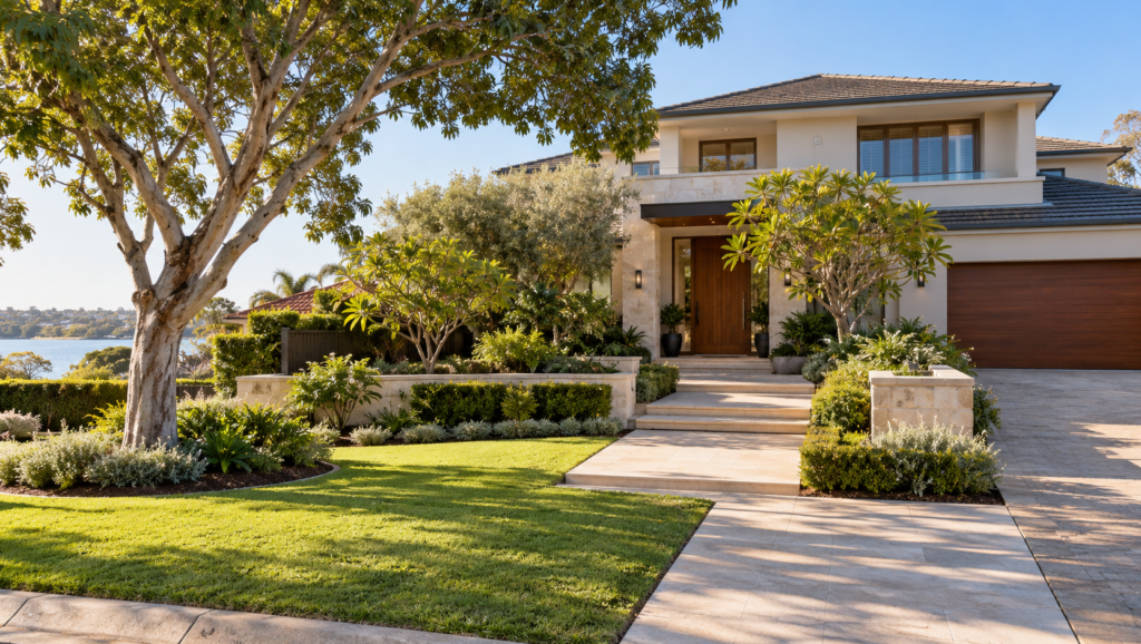 Established Attadale-style home with landscaped lawn, paving and mature feature trees