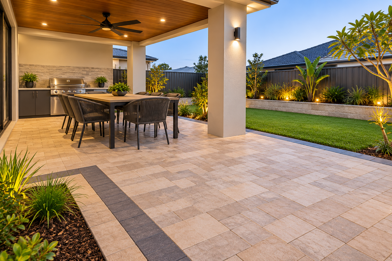 Natural stone patio paving for an Osborne Park outdoor area
