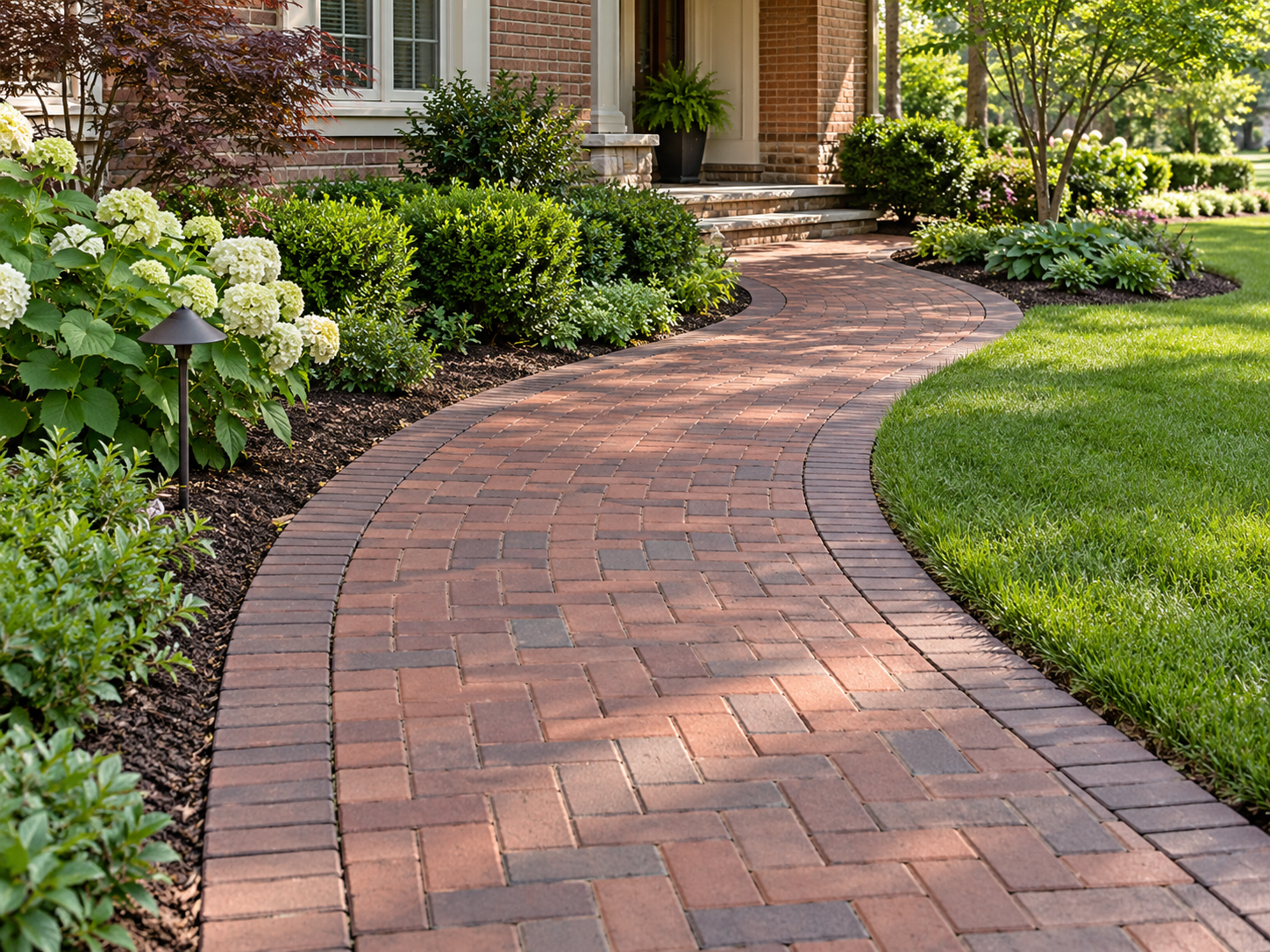 Brick paved garden walkway for an Ardross home