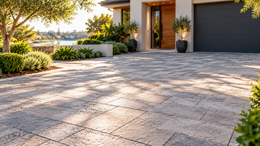 Paving and landscaped home entrance in Ardross Perth WA